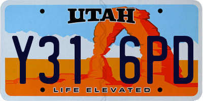 UT license plate Y316PD