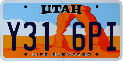 UT license plate Y316PI