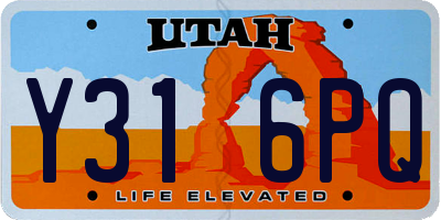 UT license plate Y316PQ