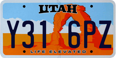 UT license plate Y316PZ