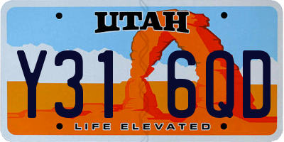 UT license plate Y316QD