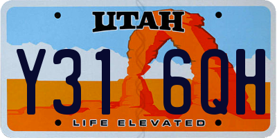 UT license plate Y316QH