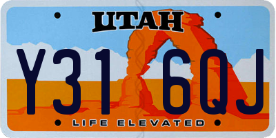 UT license plate Y316QJ