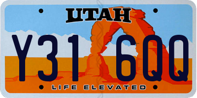 UT license plate Y316QQ