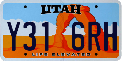 UT license plate Y316RH