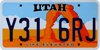 UT license plate Y316RJ