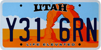UT license plate Y316RN