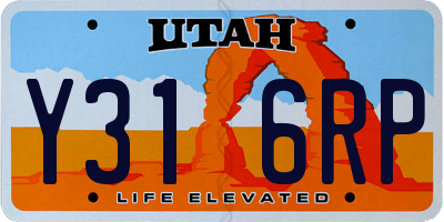 UT license plate Y316RP