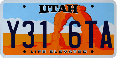 UT license plate Y316TA