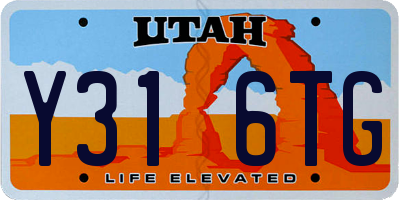 UT license plate Y316TG