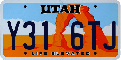 UT license plate Y316TJ