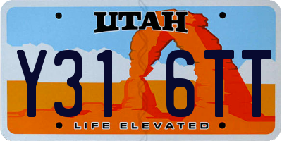 UT license plate Y316TT