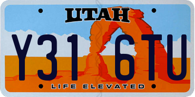 UT license plate Y316TU