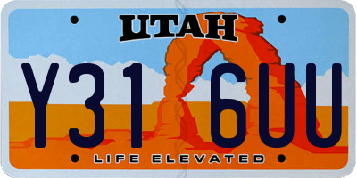 UT license plate Y316UU