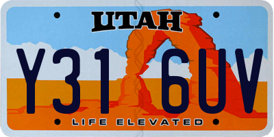 UT license plate Y316UV