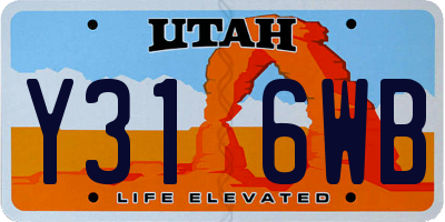 UT license plate Y316WB