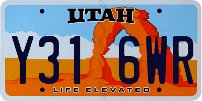 UT license plate Y316WR