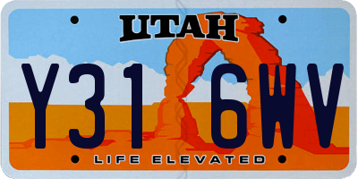 UT license plate Y316WV