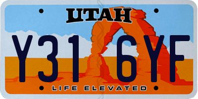 UT license plate Y316YF