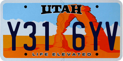 UT license plate Y316YV
