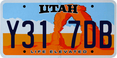 UT license plate Y317DB