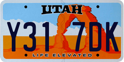 UT license plate Y317DK
