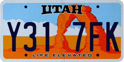UT license plate Y317FK