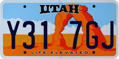 UT license plate Y317GJ