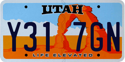 UT license plate Y317GN