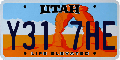 UT license plate Y317HE