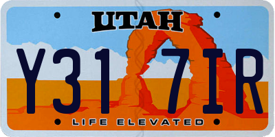 UT license plate Y317IR