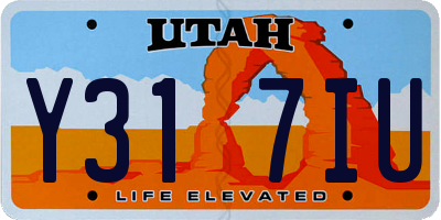 UT license plate Y317IU