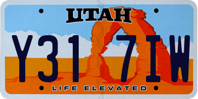 UT license plate Y317IW