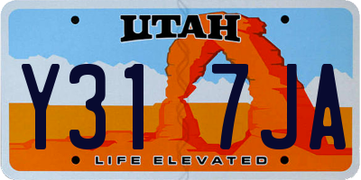 UT license plate Y317JA