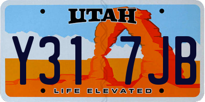 UT license plate Y317JB
