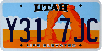 UT license plate Y317JC