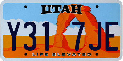 UT license plate Y317JE
