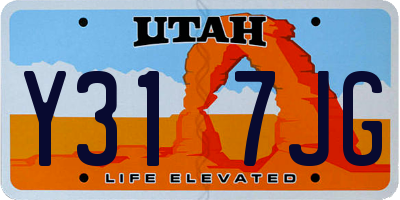 UT license plate Y317JG
