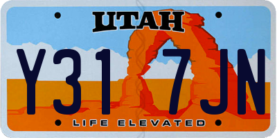 UT license plate Y317JN