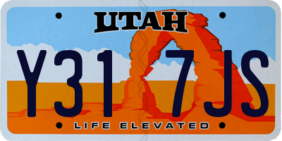 UT license plate Y317JS