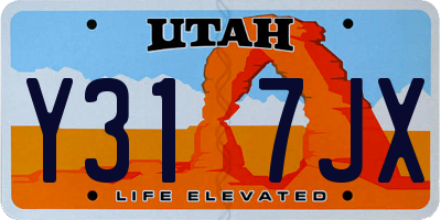 UT license plate Y317JX