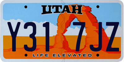 UT license plate Y317JZ