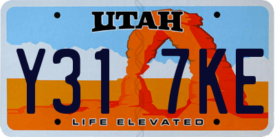 UT license plate Y317KE