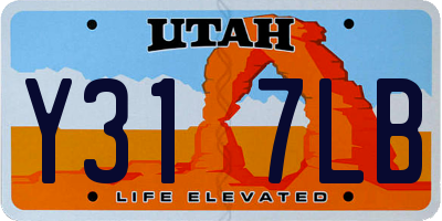 UT license plate Y317LB