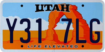 UT license plate Y317LG