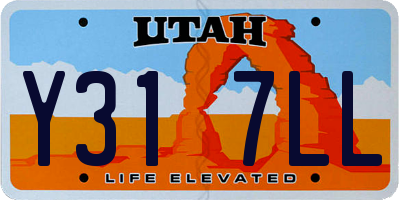 UT license plate Y317LL
