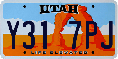 UT license plate Y317PJ