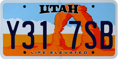 UT license plate Y317SB