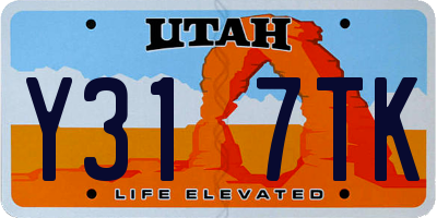 UT license plate Y317TK