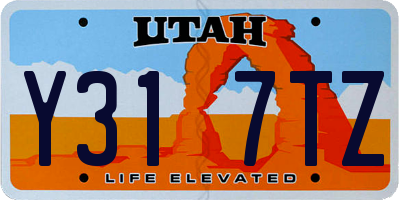 UT license plate Y317TZ